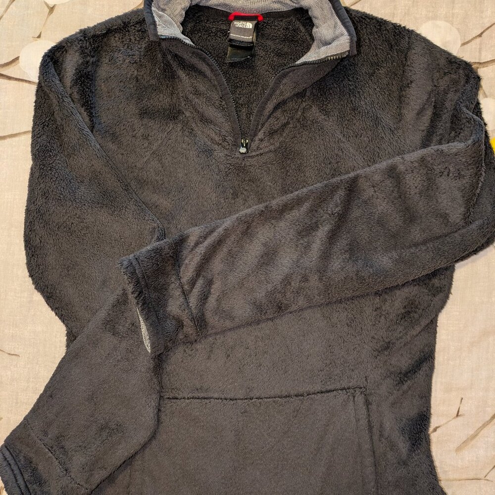 The North‎ Face Women’s 1/4 Fleece Sherpa Front Pocket Black Size Medium